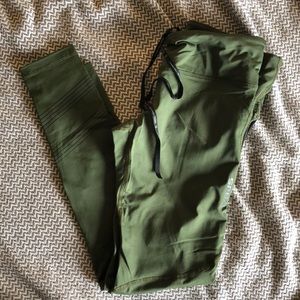 Olive Green Virus Compression Mesh Leggings Size S